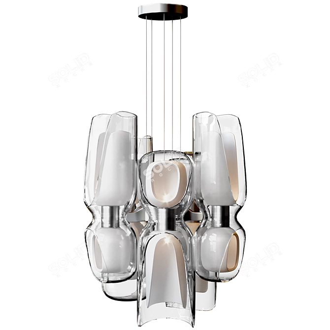 Eve Pendant Light Clear Matt 3D model image 1