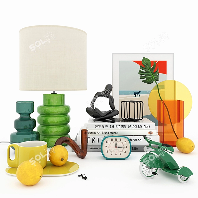 Vintage Charm Interior Decor Set 3D model image 1