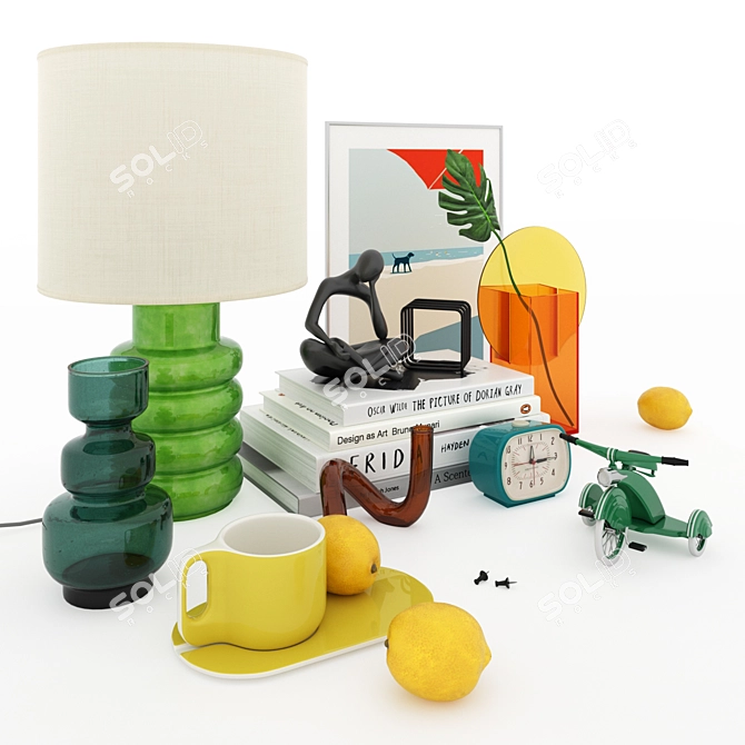 Vintage Charm Interior Decor Set 3D model image 3