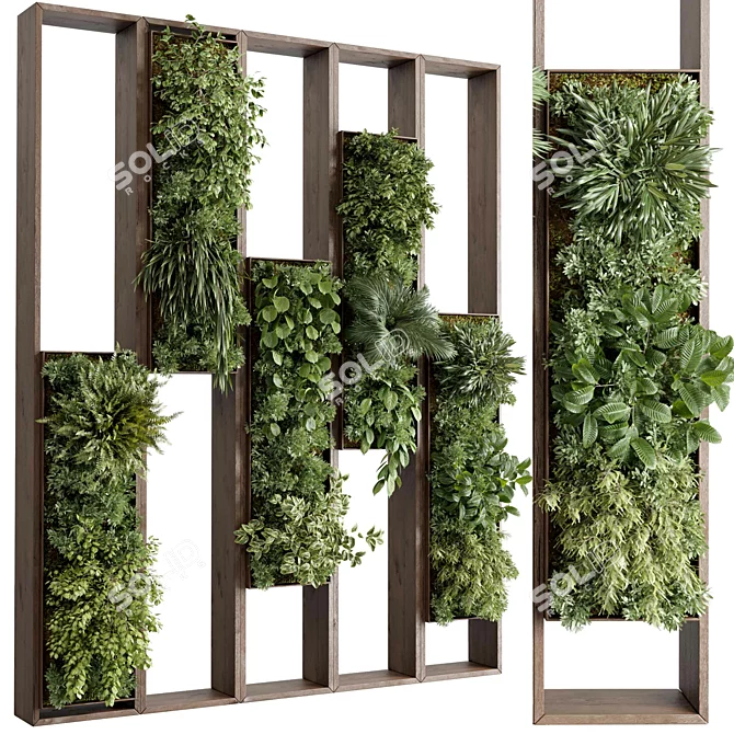 Botanical Wooden Frame Wall Decor 3D model image 1