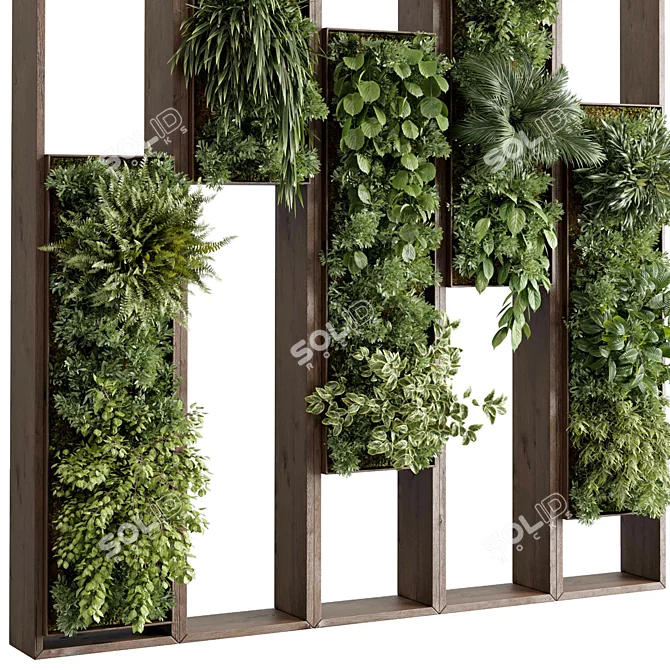 Botanical Wooden Frame Wall Decor 3D model image 3