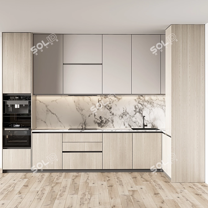  Modern Kitchen 3D Model 3D model image 3