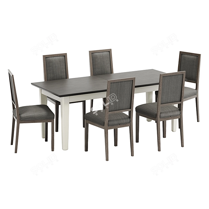 Elegant Dining Set 3D Models 3D model image 1