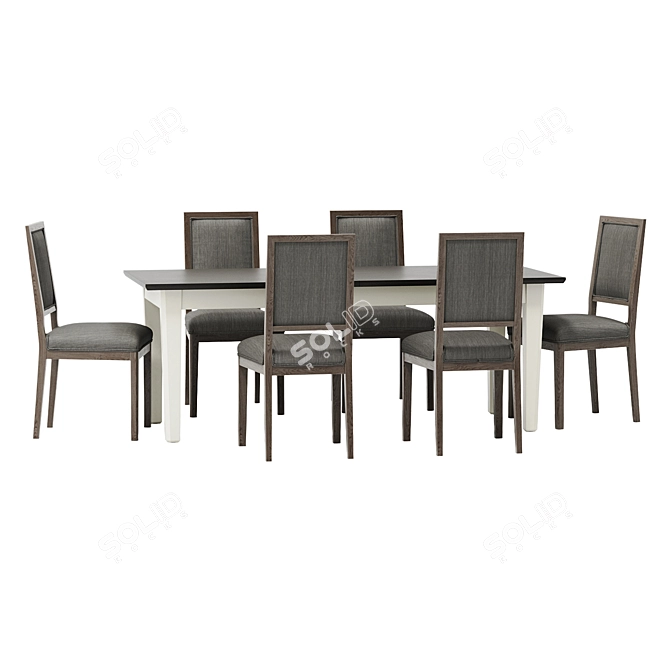 Elegant Dining Set 3D Models 3D model image 2