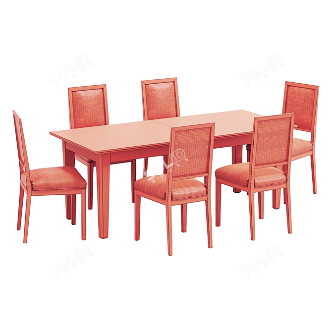 Elegant Dining Set 3D Models 3D model image 3