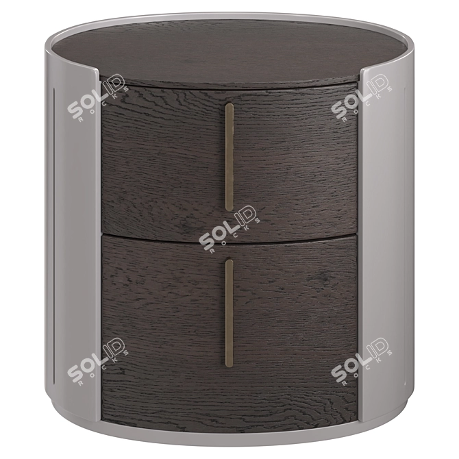 Garda Decor Dark Veneer Nightstand 3D model image 2