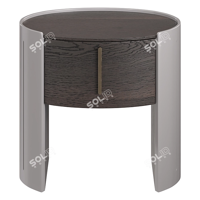 Garda Decor Dark Veneer Nightstand 3D model image 5