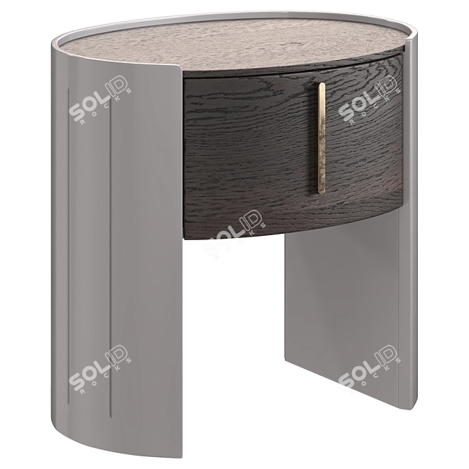 Garda Decor Dark Veneer Nightstand 3D model image 6