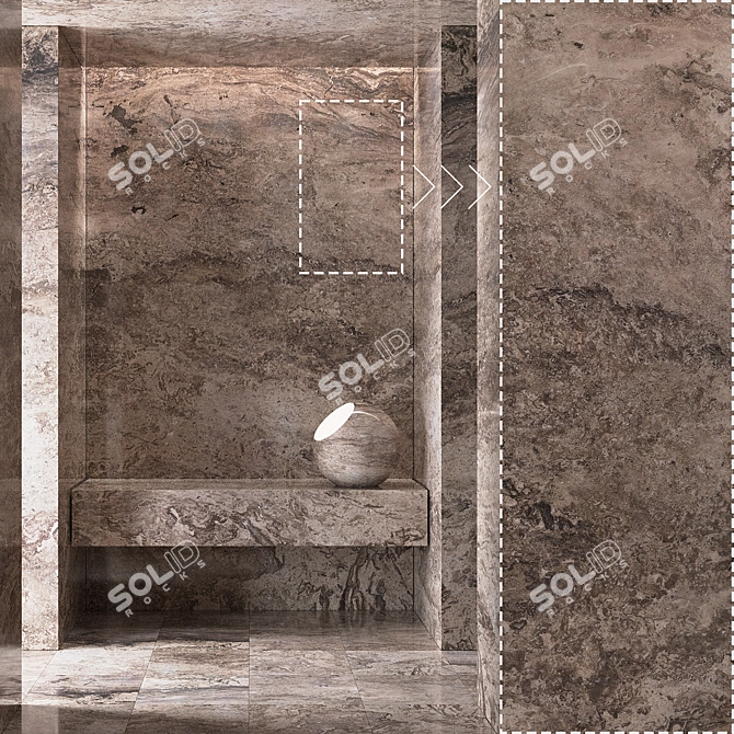 Luxury Marble Stone Panel Set 3D model image 1