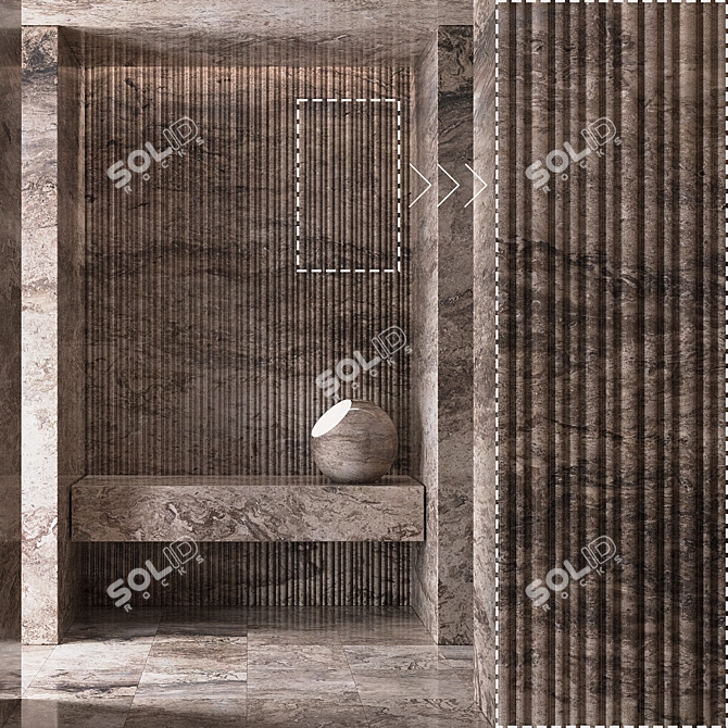 Luxury Marble Stone Panel Set 3D model image 2