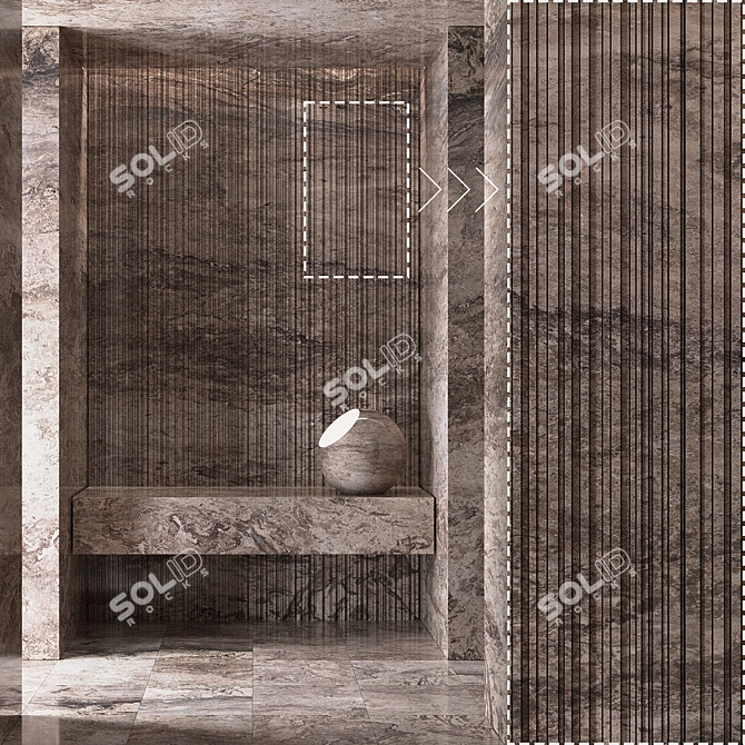 Luxury Marble Stone Panel Set 3D model image 3