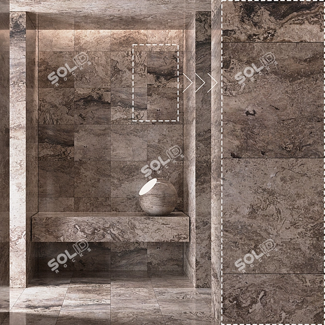 Luxury Marble Stone Panel Set 3D model image 4