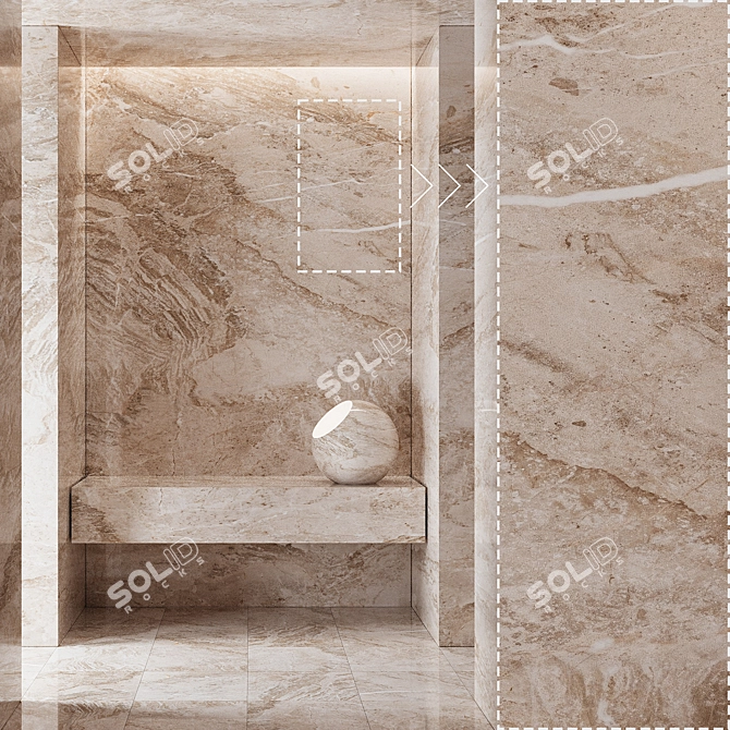 High Detail Marble Texture Panels 3D model image 1