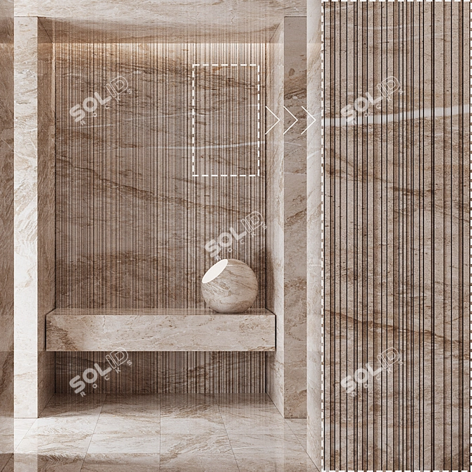 High Detail Marble Texture Panels 3D model image 3