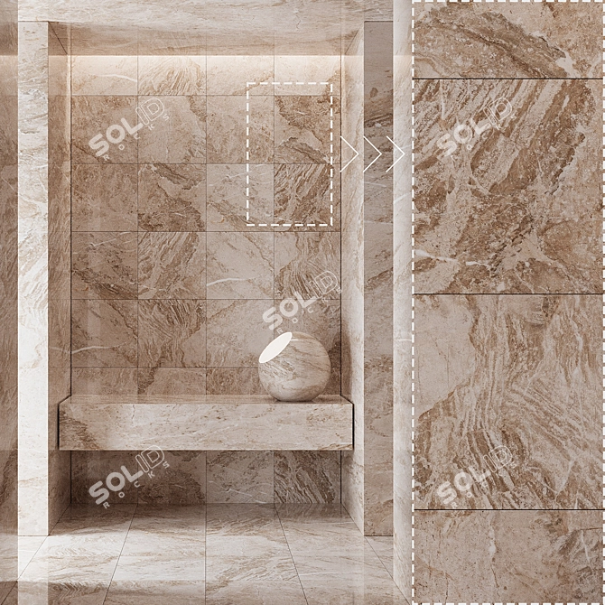 High Detail Marble Texture Panels 3D model image 4