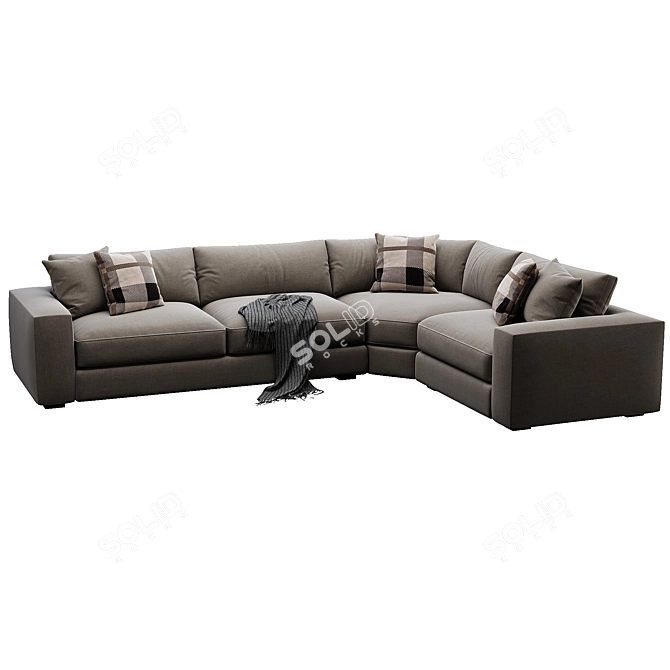 Cozy Coastal Oceanside Sectional Sofa 3D model image 6