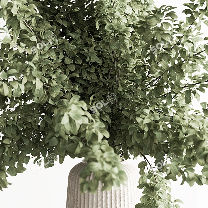 Rustic Green Branch Bouquet 3D model image 2