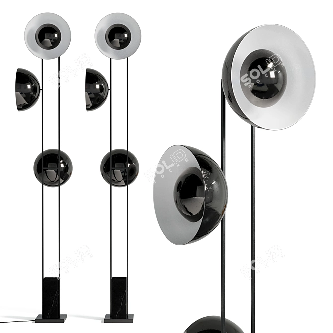 Versatile O3 LED Floor Lamp 3D model image 1