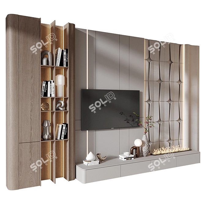  Modern TV Wall Decor Shelf 3D model image 2