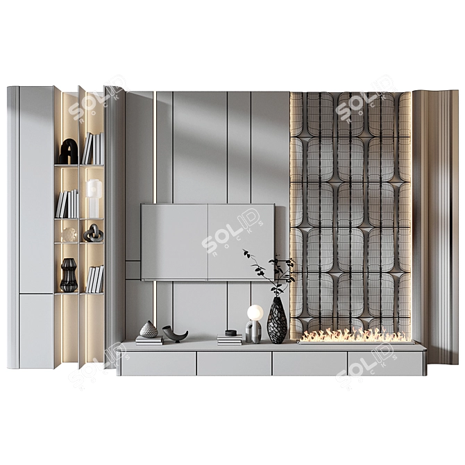  Modern TV Wall Decor Shelf 3D model image 3