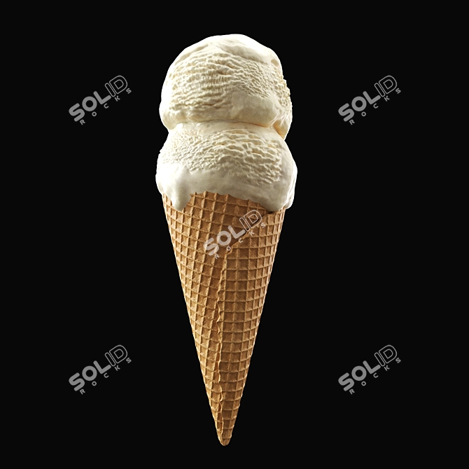 Two-Tone Ice Cream Cone 3D model image 14