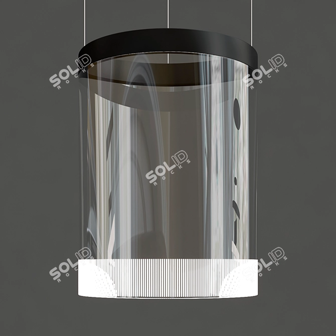 Sleek LED Glass Pendant Lamp 3D model image 3