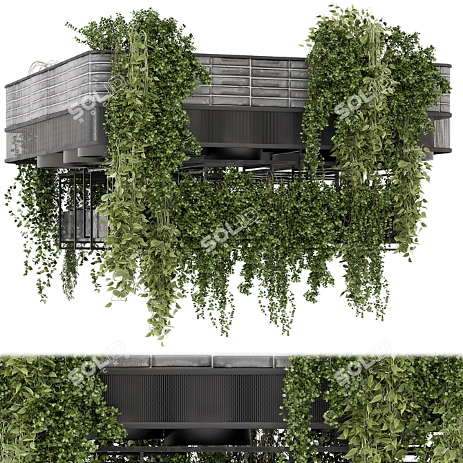 Metal Box Indoor Hanging Plants 3D model image 2