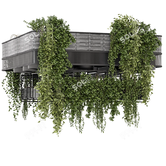 Metal Box Indoor Hanging Plants 3D model image 4