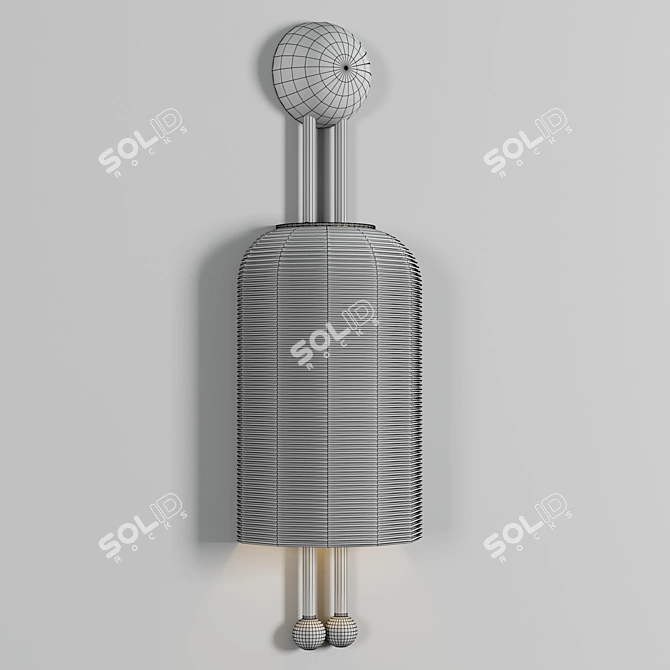 Elegant Lantern Sconce Light 3D model image 3