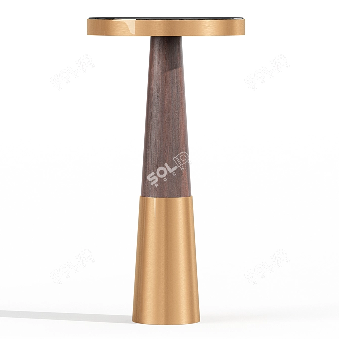 Modern Brass Espresso Drink Table 3D model image 2