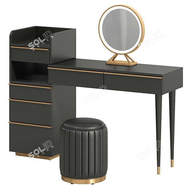 Modern Black Vanity Set, 2015 3D model image 1