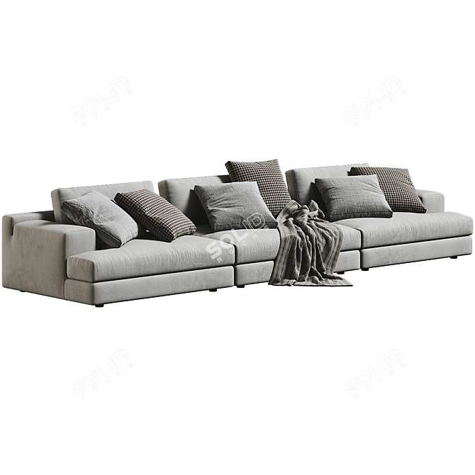 Elegant Cassina Miloe 3-Seater Sofa 3D model image 2