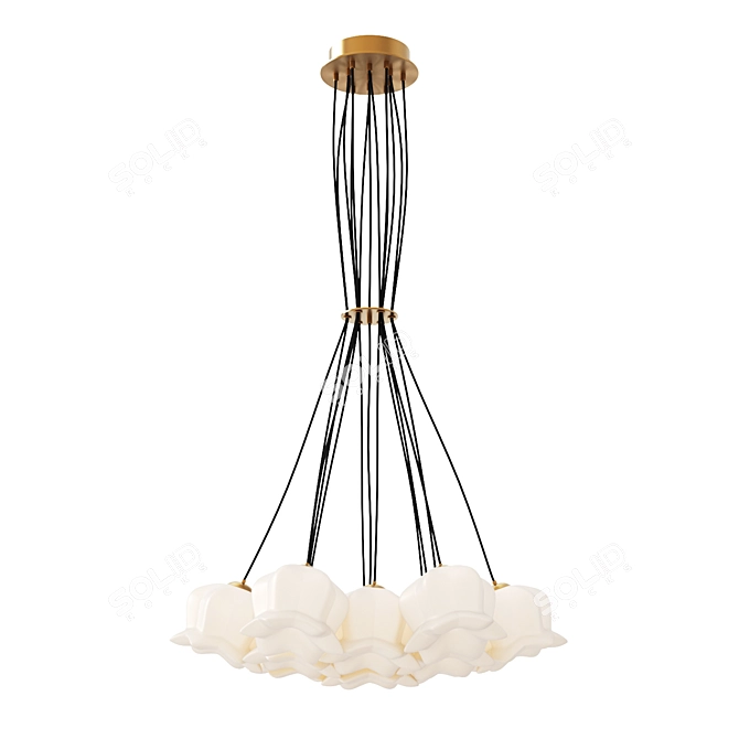 Elegant LILLIS Chandelier 635x1000mm 3D model image 2