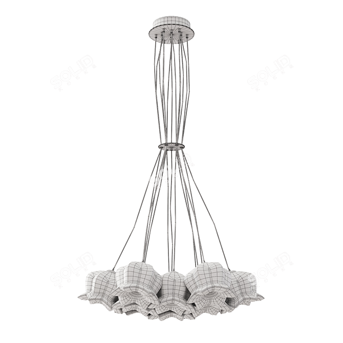 Elegant LILLIS Chandelier 635x1000mm 3D model image 3