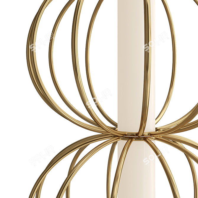 Golden Cage Pendant LED Light 3D model image 4