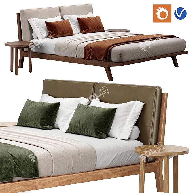 Modern Elegance Markus Bed Set 3D model image 1