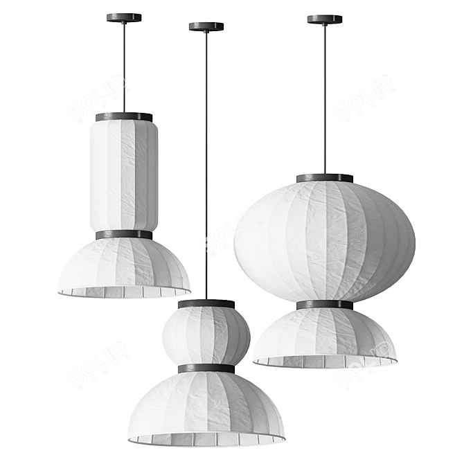 Elegant Arga Pendant Light 3D model image 2