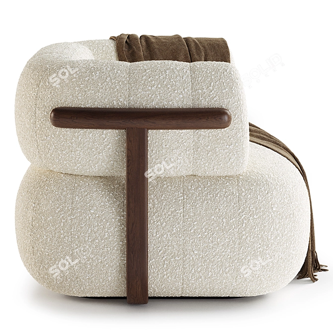 Sleek Altro Snow Swivel Chair 3D model image 2