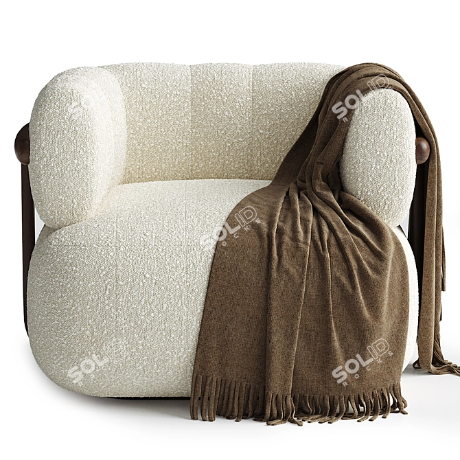 Sleek Altro Snow Swivel Chair 3D model image 3