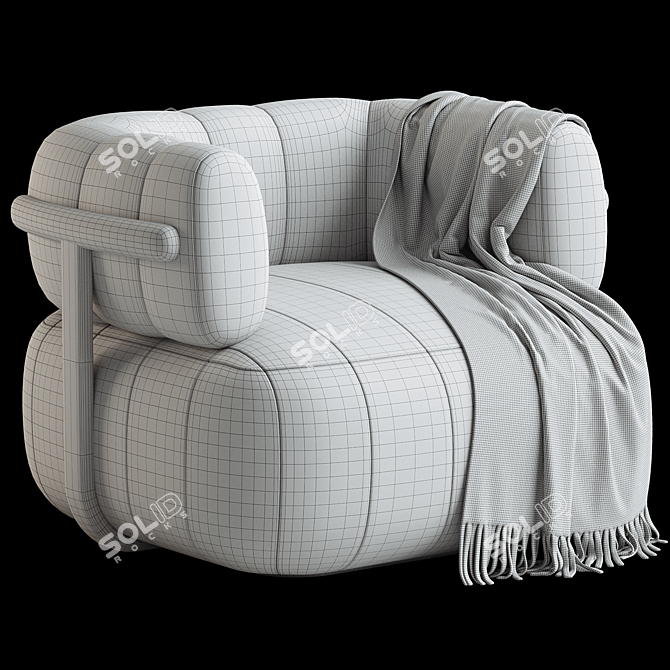 Sleek Altro Snow Swivel Chair 3D model image 4