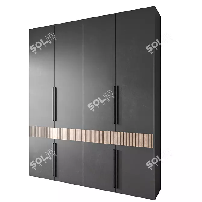Modern 3D Wardrobe Model 3D model image 1