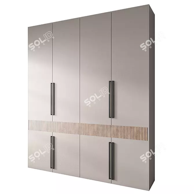 Modern 3D Wardrobe Model 3D model image 2