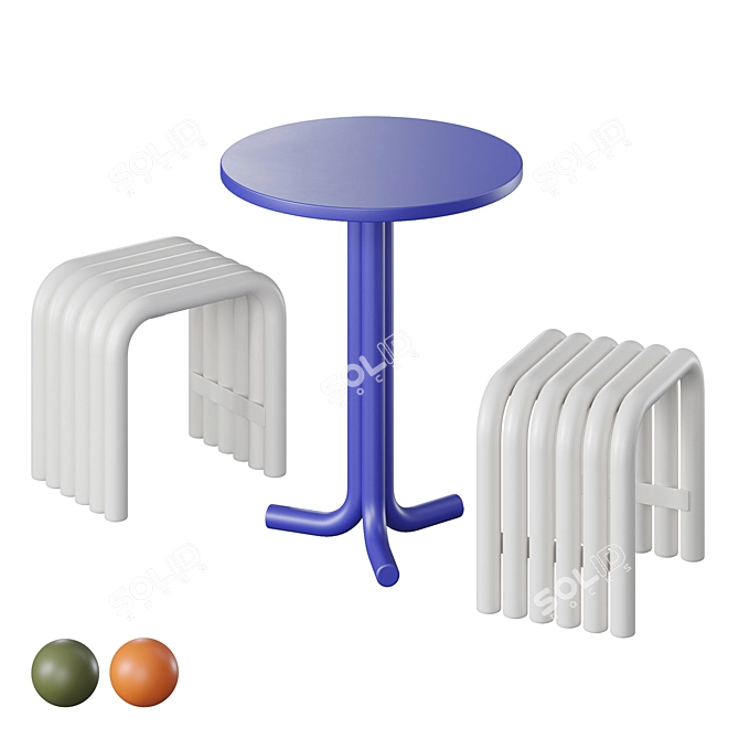 Modern Outdoor Table Set Nokk 3D model image 1