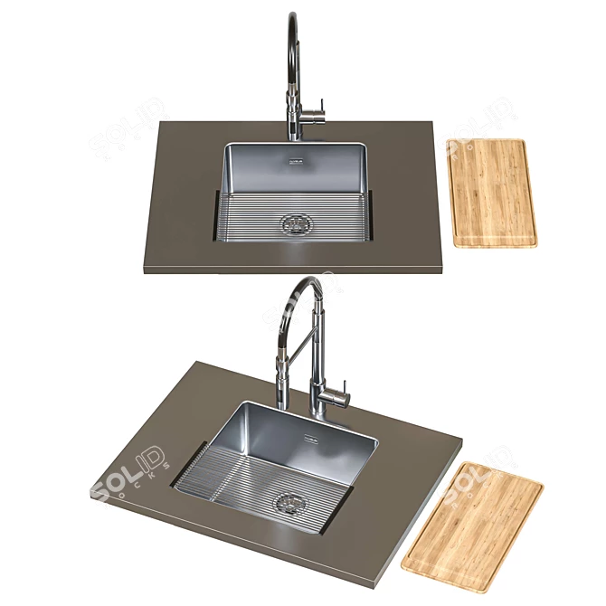 Alveus Triple Sink Faucet Set 3D model image 4