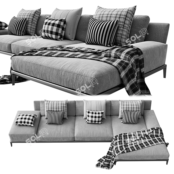 Sleek Poliform Park Sofa 3D model image 1