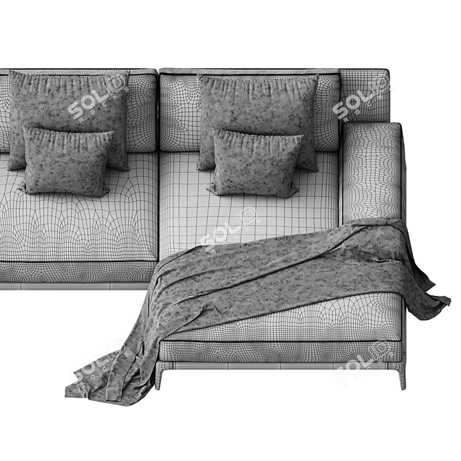 Sleek Poliform Park Sofa 3D model image 4