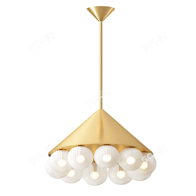 Textured Brass Pendant Lamps 3D model image 3