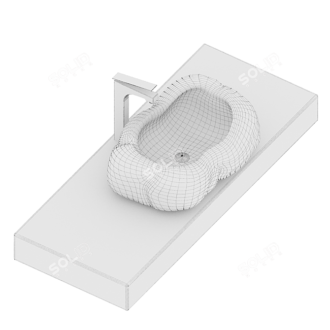 Handcrafted Stone Basin 3D model image 3