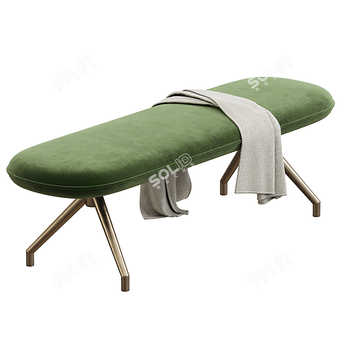 Elegant Velvet Elowen Bench 3D model image 2