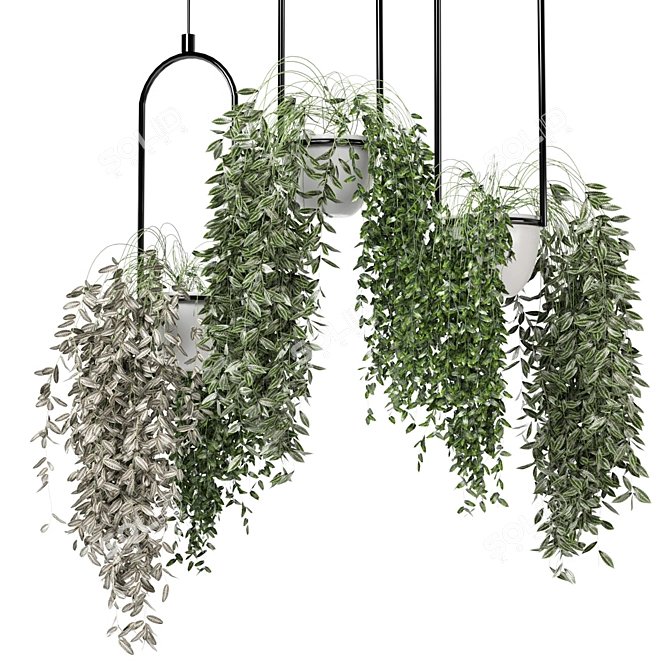 Metal Box Hanging Plant Set 3D model image 2